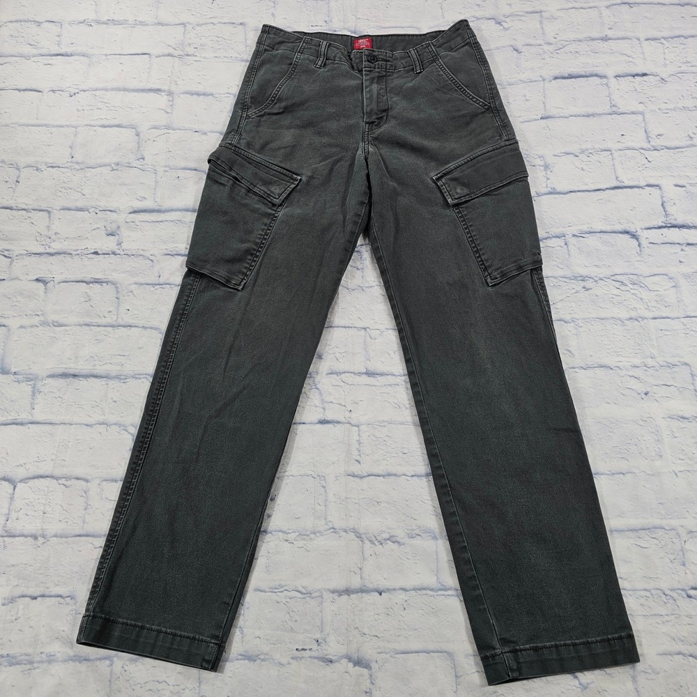 Levis XX Cargo Taper Pants Men 28x32 Washed Black Utility Streetwear Workwear
